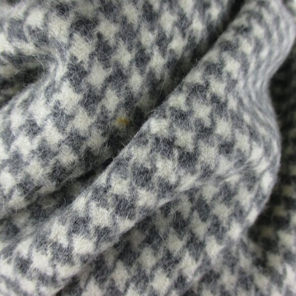 Glen Heath Houndstooth Scarf Camel Hair Gray White Scarf Unisex 52" x 11" - Picture 4 of 6